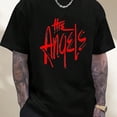 thumbnail image 1 of T-Shirt Graphique Angel : T-Shirt Décontracté à Manches Courtes 100 % Noir pour Homme avec Imprimé Rouge et Blanc - Col Ras du Cou Confortable, Convient aux Sports d'Été, à la Randonnée et aux Activités de Plein Air, Vêtements de Plein Air Audacieux, 1 of 5