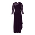 thumbnail image 5 of Guzom Fall Wedding Guest Dresses for Women- Crew Neck Elegant Maxi Dresses Long Sleeve 2023 Formal Dresses Purple, 5 of 7