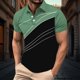 thumbnail image 2 of Camisetas de Manga Larga para Hombres Pullover Casual Impreso Botón Turndown Collar Blusa, Ligero Cuarto de Manga Superior, 2 of 7