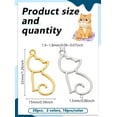 thumbnail image 2 of 20 colgantes de gato de 2 colores con bisel abierto de aleación, bonitos dijes con marco hueco en blanco, dijes colgantes de animales., 2 of 4