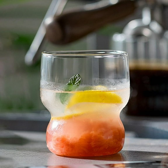 Konghyp Vertical Streaks Iced Americano Mug – High-Temperature Resistant Breakfast Milk Mug with Cute Glasses Design – Perfect for Enjoying Hot or Cold Beverages Stylishly.