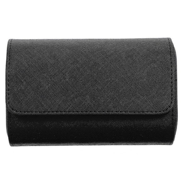 Watch Case Watch Roll Travel Case Portable Watch Storage Case Pu Watch OrganizerBlack