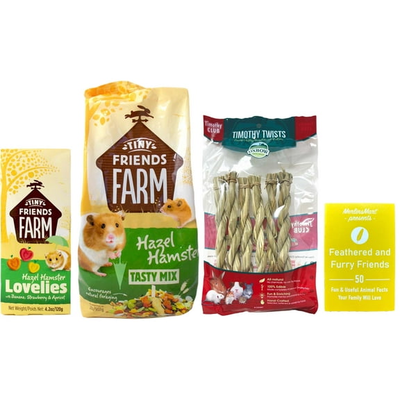 Hazel Hamster Tasty Mix Food (2 Lbs) & Lovelies Treats (4.2 Ounces) - Tiny Friends Farm | MerlinsMart Zine   Timothy Twists