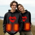 thumbnail image 2 of Heated Jackets for Women Lightweight 5 Heating Zones Usb Rechargeable Heating Printed Long Sleeve Sweatshirts Couples No Battery Warm Winter Casual Hoodies for Men Black L, 2 of 8