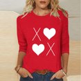 thumbnail image 2 of BLVB Valentines Day Shirts Women Cute Heart Shirt Casual Valentines Shirts for Women 3/4 Sleeve Crewneck Graphic Tees Tops, 2 of 5