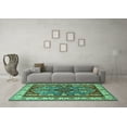 thumbnail image 3 of Ahgly Company Indoor Rectangle Geometric Turquoise Blue Traditional Area Rugs, 7' x 9', 3 of 4