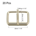 thumbnail image 2 of Roller Buckles, 20 Pack 30x20mm 3mm Thick Metal Belt Pin Buckle, Gold Tone, 2 of 5