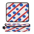 thumbnail image 2 of Hair Tools Storage with Heat Resistant Mat- Red and Blue Stripes Print Curling Iron Travel Bag/Flat Iron Case for Women, 2 of 8