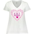 thumbnail image 3 of Inktastic Gigi Pink Valentine Hearts Women's Plus Size V-Neck T-Shirt, 3 of 5