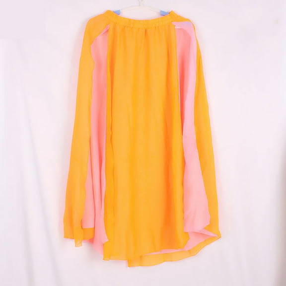 2-Layer Chiffon Panel Style Belly Dance Split Skirt Clothing Wear Orange/Pink
