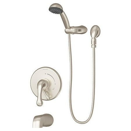 Classic Single Handle Diverter - Unity Single Handle Tub and Hand Shower Faucet with Integral Diverter in Satin Nickel