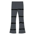 thumbnail image 6 of Frostluinai Girl's Flare Leggings Striped High Waisted Bootcut Yoga Pants Kids Dance Bell Bottoms Leggings Warm Active Pants 5-16Y, 6 of 7