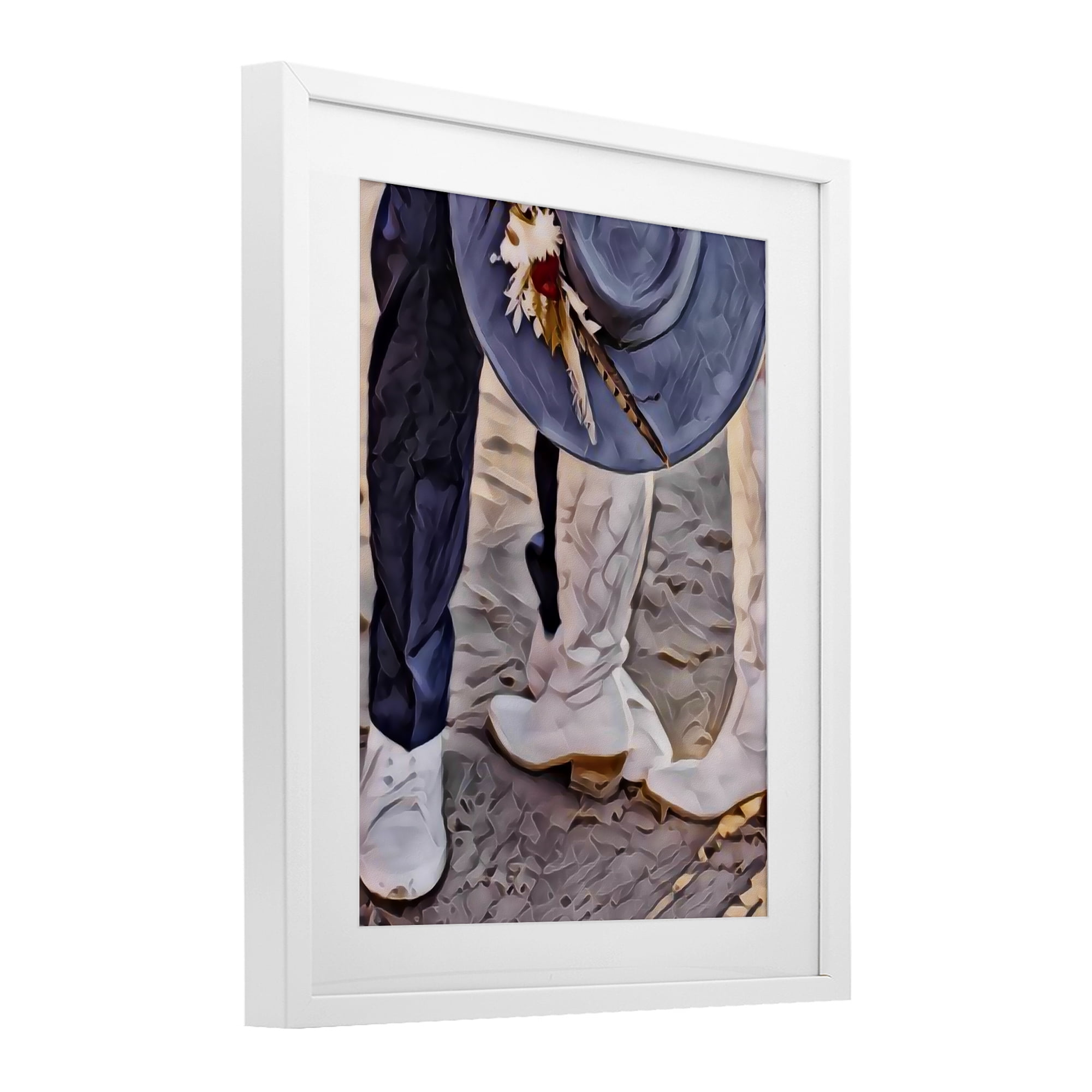 Elope In The Desert White Framed Print Under Glass, design by Jesse Keith