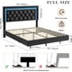 thumbnail image 5 of Cama Flotante Full con Luces LED Inteligentes: Cabecero de Diamante Tapizado, Plataforma Sólida Silenciosa (Sin Somier) - Marco Moderno con Listones de Madera Maciza, 5 of 9