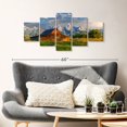 thumbnail image 2 of Elephant Stock Grand Teton National Park Wyoming Wall Art - Horizontal Multi Panel Canvas - Living Room Wall Decor - Architecture Multi Panel - Blue And Brown Decor By Susanne Kremer - 42" x 19", 2 of 4