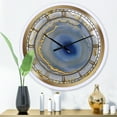thumbnail image 2 of Designart 'Golden Water Agate Oversized Fashion Wall Clock, 2 of 4