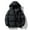 Black, variant on Women's Winter Warm Puffer Jacket Cropped Zip up Fluffy Quilted Down Jackets with Hood Thicked Lightweight Coat with Pockets Gray XL