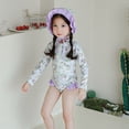 thumbnail image 5 of ‌LYMAYTER‌ Toddler Girls Kids Swimwear Zipper Long Sleeve Ruffled Quick Dry Rash One-Piece 6M-8Y, 5 of 8