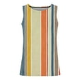 thumbnail image 4 of Mens Sleeveless T-Shirts Color Stripes Crew Neck Pull-On Tank Tops Relaxed Fit Athletic Running Gym Muscle Beach Tee Shirts, 4 of 4