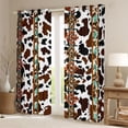 thumbnail image 2 of Erosebridal Adult Retro Aztec Black Out Curtains, Brown Cow Print Curtains Pack of 2 (42x63 Each), 2 of 6