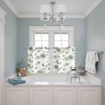 thumbnail image 3 of 2 Panels Kitchen Tier Curtains 39 Inch Length, Sage Green Flowers Grommets Window Treatment Curtain, Country Botanical Floral Leaves Art Thermal Curtains Drapes for Living Room/Bathroom, 3 of 9