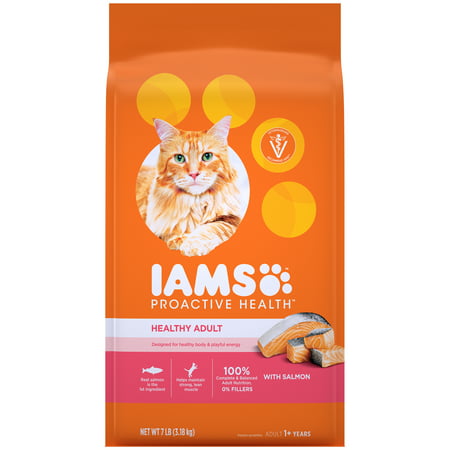 IAMS Salmon Flavor Dry Cat Food for Adult, Grain-Free, 7 lb. Bag