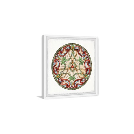 HomeStock Handcrafted Haven Red Flower Ribbons II Framed Painting Print, 12" x 12", Contemporary Wall Decor: Abstract, Digital Art Prints, and Modern Styles for Your Home