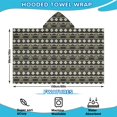 thumbnail image 2 of Black Buffalo Geometric Pattern Hooded Bath Towel，60"x35" for Ages 3 To 12 Kids, Quick Dry Lightweight Soft Microfiber Hood Beach Towel Cover Up for Kids, 2 of 7