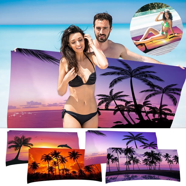 Xihbxyly Toalla de Playa de Microfibra, Superligera y Resistente a La Arena, de Secado Rápido, Ideal para Viajes, Piscina, Playa, Gimnasio y Yoga. Tamaño Compacto, 76 X 152 Cm.