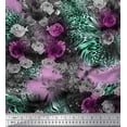 thumbnail image 1 of Soimoi Cotton Jersey Fabric Leopard Skin,Dahlia & Rose Flower Print Sewing Fabric Yard 58 Inch Wide, 1 of 1