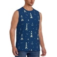 thumbnail image 2 of Bixox Men's Lighthouses and Anchors Printed Shirt Sleeveless Fitness Tank Top-X-Large, 2 of 7