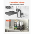 thumbnail image 6 of 3-Tier Kitchen Sink Caddy Organizer with Sponge Holder, Drain Rack & Utensil Storage – Expandable, Adjustable Kitchen Counter Essentials Organizer for Dishes, Soap, Brushes (Black), 6 of 11
