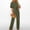 Army Green, variant on Women's One Piece Jumpsuits 2025 Fall Winter Solid Color Short Sleeved Round Neck Loose Jumpsuit With Belt Army Green XXL