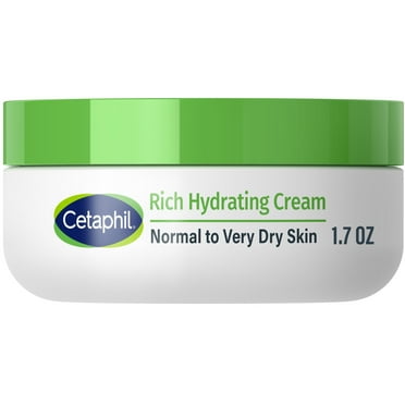 Cetaphil Rich Hydrating Cream for Dry to Normal Skin with Hyaluronic Acid, 1.7 oz
