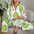 thumbnail image 4 of Goofa Kawaii Avocado Printed Women’s 2 Piece Pajama Set Super,Pajamas Women's Long Sleeve Sleepwear Soft Button Down Loungewear Pjs Lounge Set Nightwear-X-Large, 4 of 9