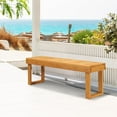 thumbnail image 3 of VINGLI Outdoor Wooden Bench Porch Bench, Wood Patio Garden Bench Weatherproof Outdoor Backless Bench for Backyard, Poolside, Entryway, 3 of 7