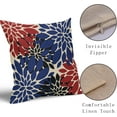 thumbnail image 4 of 4th of July Patriotic Pillow Covers 18x18 Set of 2 Red Navy Blue Black Dahlia Floral Decorative Outdoor Pillowcases Modern Art Flower Farmhouse Throw Cushion Case Decor for Couch Sofa Bed, 4 of 6