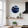 thumbnail image 4 of Silent Wall Clocks Battery Operated, Dark Blue Abstract Marble Texture Round Decorative Wall Clock for Living Room Bedroom Kitchen Bathroom Classroom Decor, 12 Inch Gold Fluid Art Lines, 4 of 8