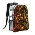 thumbnail image 3 of Gaeub Orange Lightning Print Clear Backpack ,Clear Transparent Backpack, PVC Bag with Side Pockets,for Concert, Beach, Work, Travel & Sporting, 3 of 7