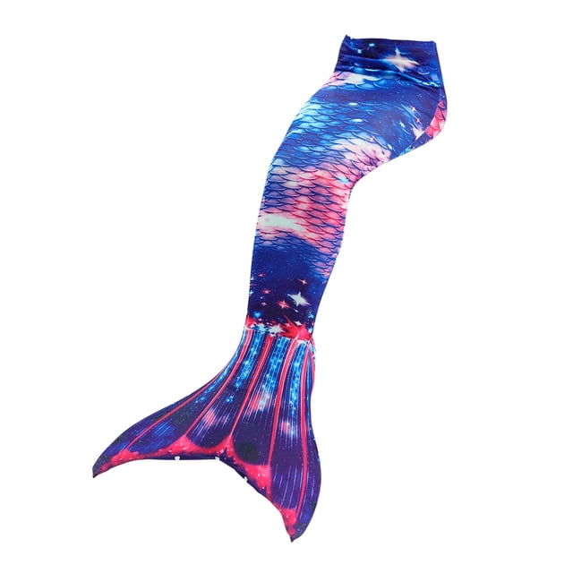 XDZJLR Swimsuit for Girls for Children's Summer Scale Fish Tail Fashion Performance Stage 1 Piece Swimwear Dark Purple 4-5 Years