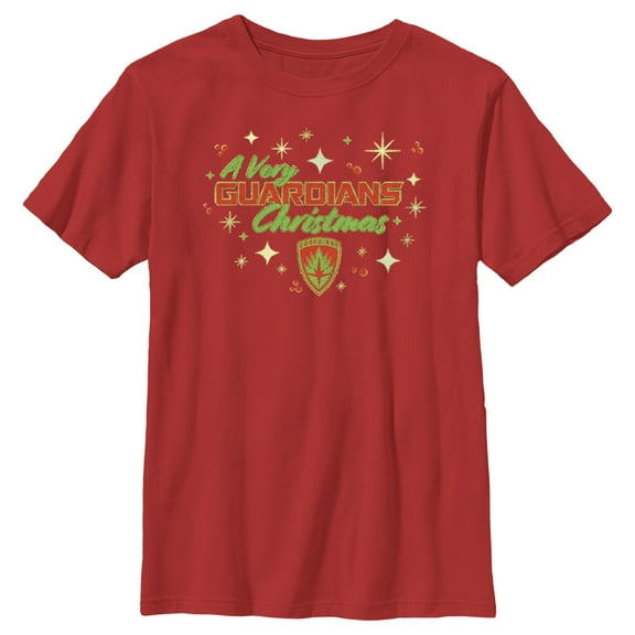 Boy's Guardians of the Galaxy Holiday Special A Very Guardians Christmas Graphic Tee Red Medium