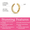 thumbnail image 2 of Cate & Chloe Gloria 18k Yellow Gold Plated 10mm Hoop Ear Cuff with Swarovski Crystals for Women, 2 of 7