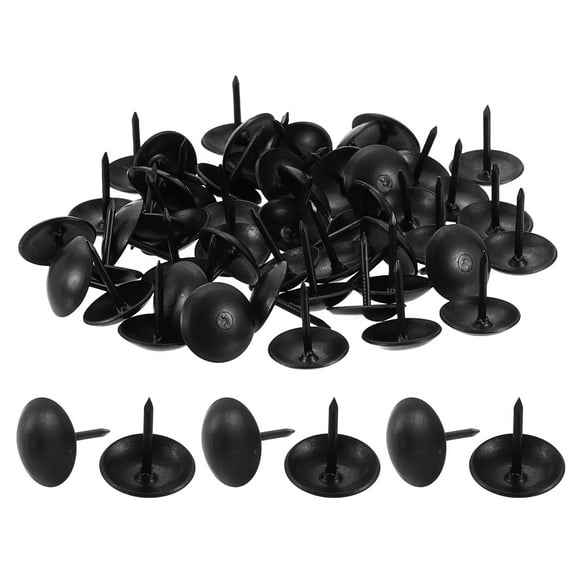 Uxcell 50 Pack Upholstery Tacks, 12 x 13mm Round Head Upholstery Nails Pins Vintage Decorative Furniture Tacks for Chairs Sofas Beds DIY Project, Black
