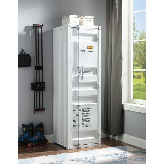Miekor Furniture Cargo White Finish Wardrobe 3372