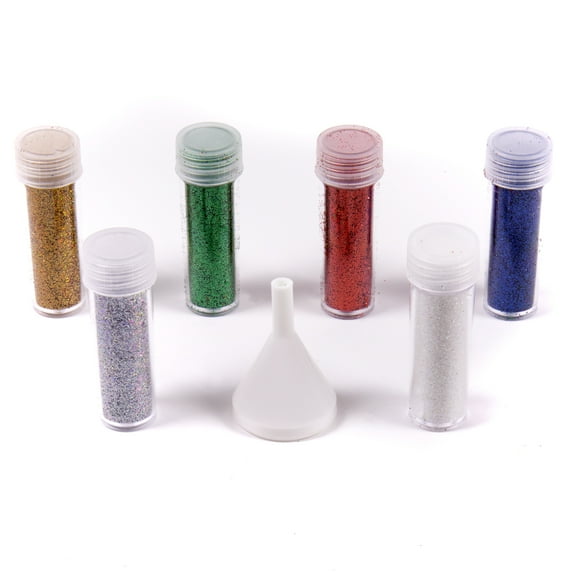 Hello Hobby Glitter Tubes With Funnel, 6-Pack