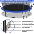 thumbnail image 4 of KOFUN Trampoline, 14FT Trampoline for Kids and Adult, Trampoline with Safety Enclosure Net, Light, Ladder, Basketball Hoop, Outdoor Trampoline, 1400LBS Weight Capacity, No Gap Design, 4 of 8