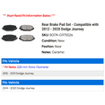 thumbnail image 2 of Rear Brake Pad Set - Compatible with 2012 - 2020 Dodge Journey 2013 2014 2015 2016 2017 2018 2019, 2 of 2