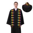 thumbnail image 4 of Hirioo Vibrant Color Splash for 72" Graduation Shawl Stole Unisex Adults Graduation Sash Honor Graduation Stole for High School and College-Flattened, 4 of 7