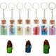thumbnail image 1 of 7 llaveros de frascos de deseos de vidrio de 13 ml, botellas pequeñas con corcho y cuentas de concha luminosas, mini botellas de deseos de vidrio con corcho y llaveros., 1 of 6