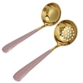 thumbnail image 2 of Soup Spoon, Cooking Spoon, Durable Ergonomic Handle 2PCS For Home Restaurant Pink Gold, 2 of 8